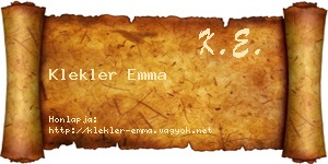 Klekler Emma névjegykártya