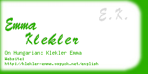 emma klekler business card